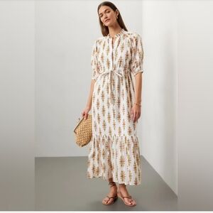 Banjanan Betty Dress In Coconut, Large EUC